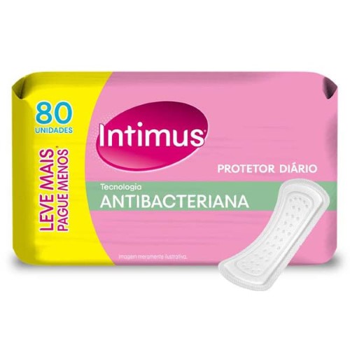 Protetor Diário Intimus Tecnologia Antibacteriana 80 unidades