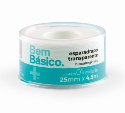 Esparadrapo Transparente 12,5mm X 45 mm - Bem Básico