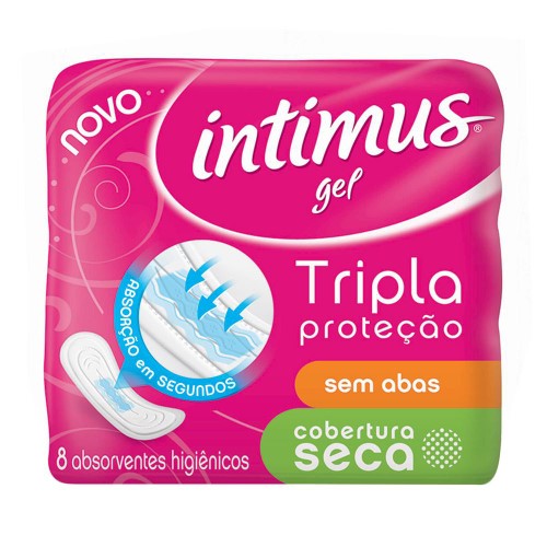 Absorvente Externo Intimus Tripla Proteção Seca Sem Abas 8 Unidades