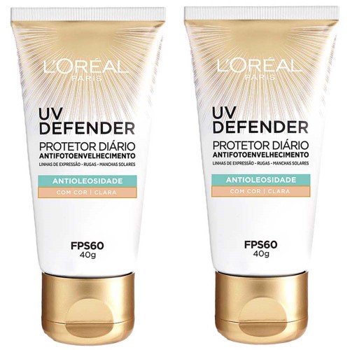 L`oréal Paris UV Defender Kit - 2 Protetores Solares Faciais FPS60 cor Clara