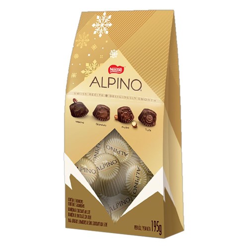 Bombom Nestlé Alpino Sortidos Chocolate Recheado 195g