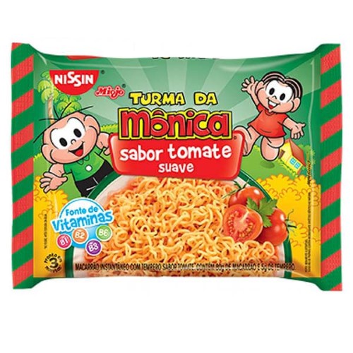 Macarrão Instantâneo Nissin Turma da Mônica Sabor Tomate Suave com 85g