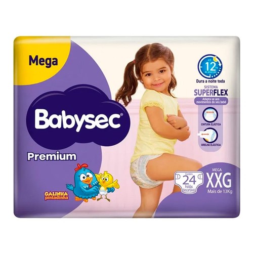 Fralda BabySec Galinha Pintadinha Premium Xxg 24 Unidades