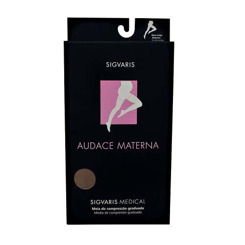 Meia Calça Materna Sigvaris Audace 15-20mmHg Natural Escura Ponteira Aberta Tamanho C