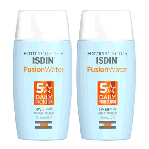 Isdin Fusion Water 5 Stars Kit com 2 Unidades – Protetor Solar Facial FPS60 – 50ml