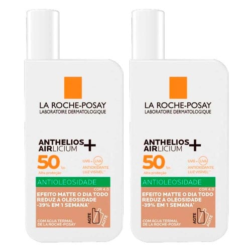 La Roche-Posay Anthelios Airlicium Kit com 2 Unidades – Protetor Solar Facial Fluido Com Cor FPS50 4.0 – 40g