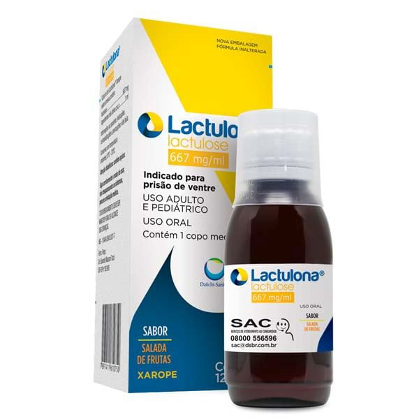 Lactulona 667mg/ml Xarope Sabor Salada de Frutas com 120ml