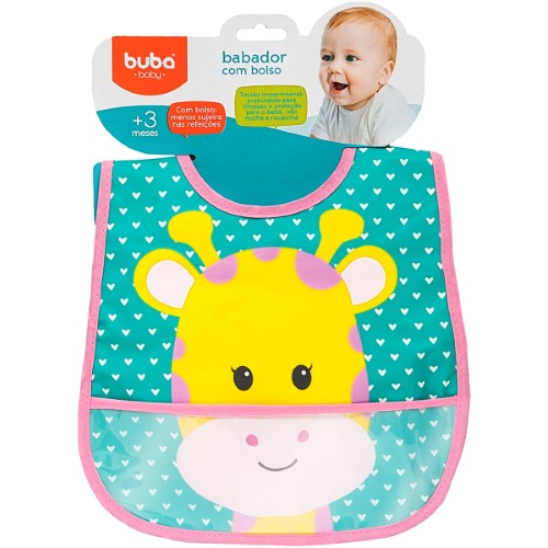 Babador com Bolso Buba Baby Girafa com 1 unidade