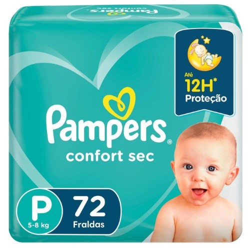 Fralda Pampers Confortsec Bag Super P 72 Unidades