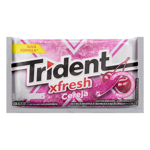 Chiclete Trident Fresh Cereja Ice 8g 5 Unidades de 8g Cada