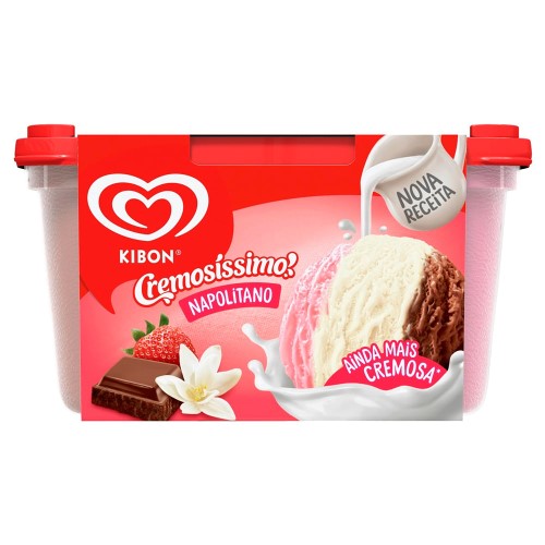 Sorvete Kibon Cremosíssimo Napolitano 1,5 Litro