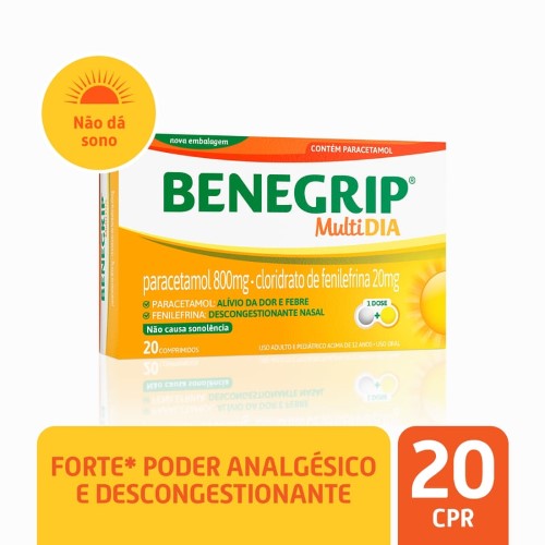 Benegrip Multi Dia com 20 comprimidos