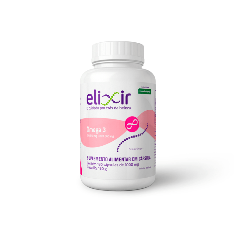 Ômega 3 Elixir 1000mg 180 Cápsulas