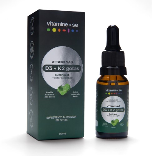 Vitamina D3 + Vitamina K2 Vitamine-se Gotas Sublingual 20ml