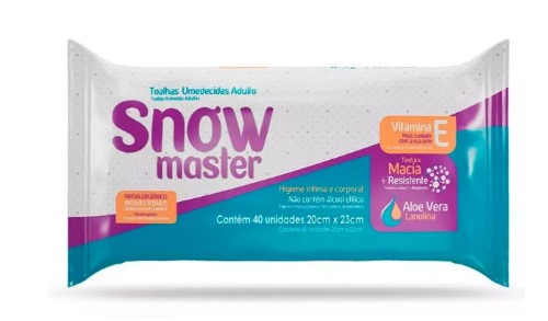 Toalha Umedecida Geriátrica Snow Master - 40 Unidades