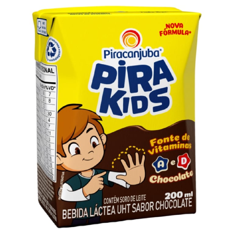 Bebida Láctea Pirakids School chocolate, 1 unidade com 200mL