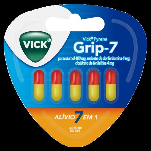 Vick Pyrena Grip-7 Paracetamol 400mg + Cloridrato Fenillefrina 4mg + Maleato de Clorfeniramina 4mg 5 cápsulas