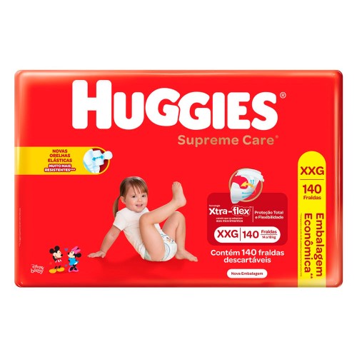 Fralda Huggies Supreme Care Tamanho XXG 140 Fraldas Descartáveis