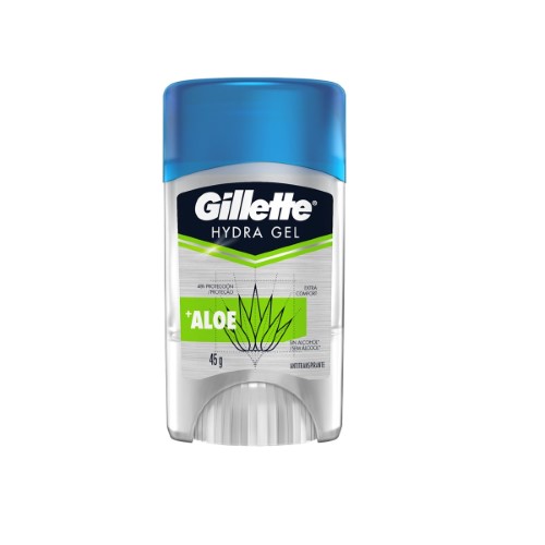 Desodorante Antitranspirante Hydra Gel Gillette Aloe Aplicação Transparente Masculino com 45g