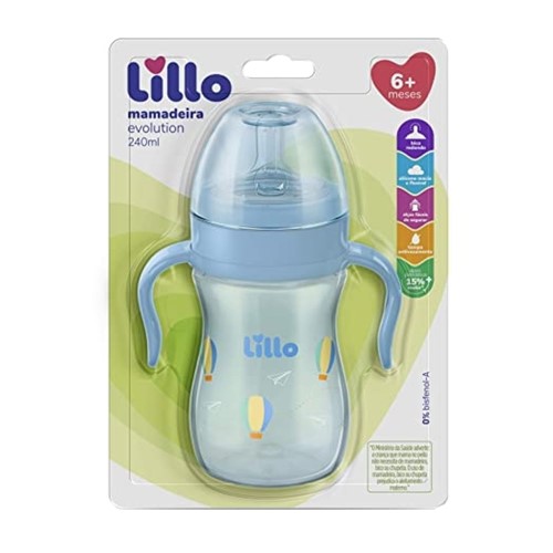 Mamadeira Lillo Evolution Bico de Silicone de 0 a 6 Meses Menino 150ml