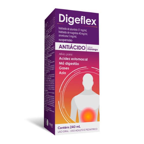 Digeflex Hidróxido de Alumínio 37mg/ml + Hidróxido de Magnésio 40mg/ml + Simeticona 5mg/ml Suspensão Oral 240ml