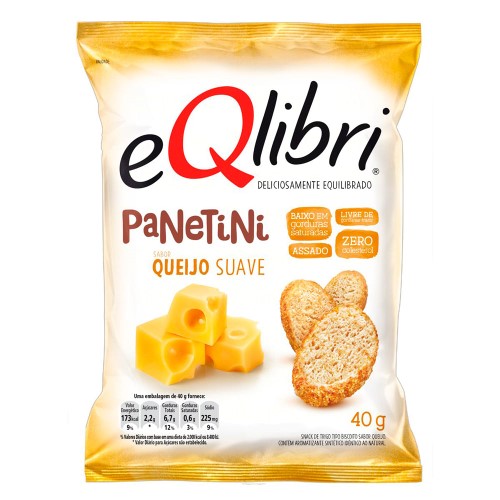 Biscoito EQlibri Panetini Sabor Queijo Suave com 40g