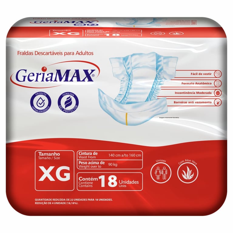 Fralda Geriamax Economico Xg 18un.