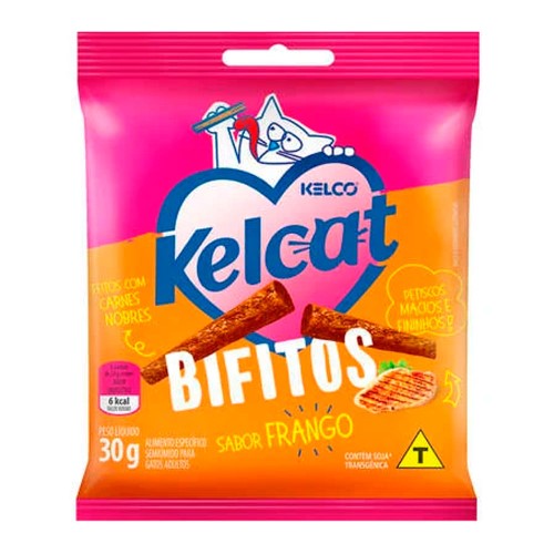 Biscoito para Gatos Kelcat Bifitos Sabor Frango 30g