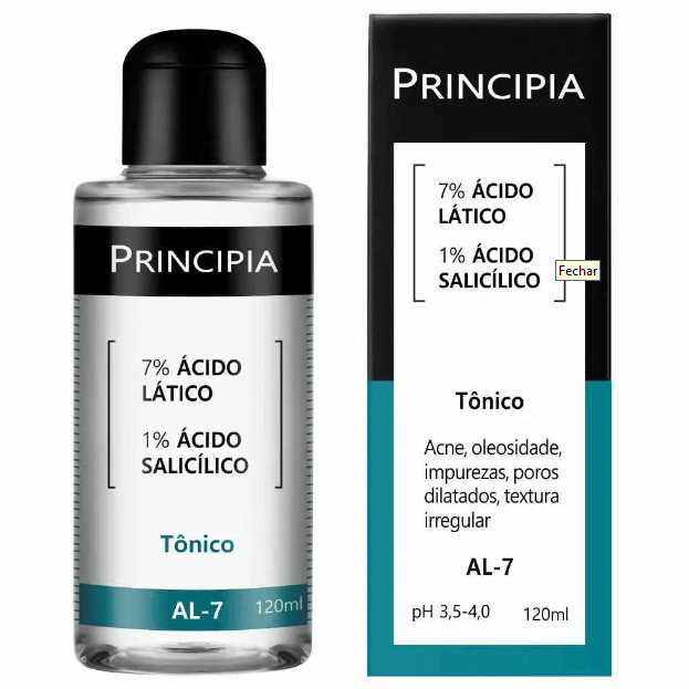 Tônico 7% Ácido Lático + 1% Ácido Salicílico Principia AL-7 120ml