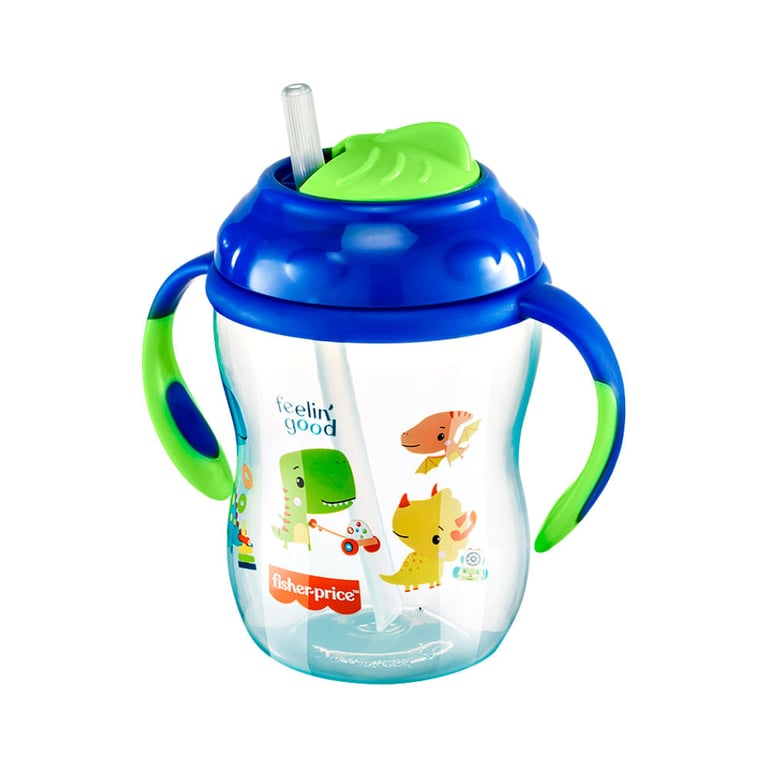 Copo de Treinamento com Canudo First Moments Blueberry Smoothie 270 ml Azul Fisher Price - BB1016