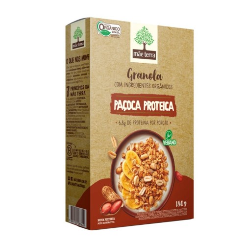 Granola Orgânica Mãe Terra Paçoca Proteica 180g