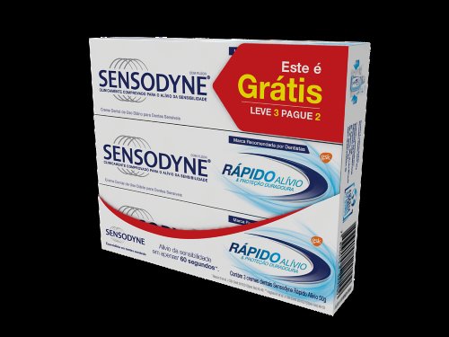 Creme Dental Sensodyne Rápido Alívio 50g 3 Unidades