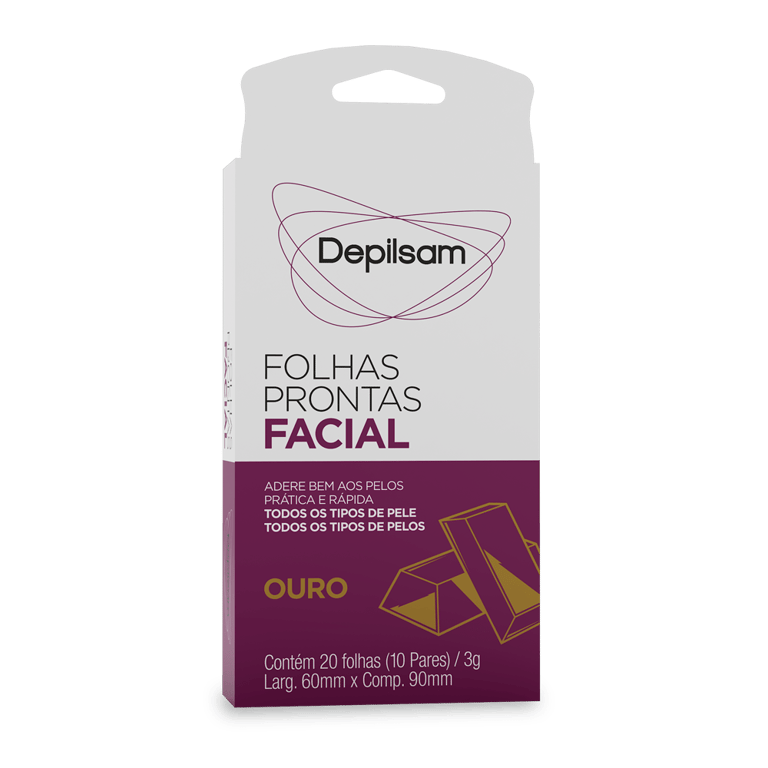 Folhas Prontas Facial Depilsam Ouro 10 Pares