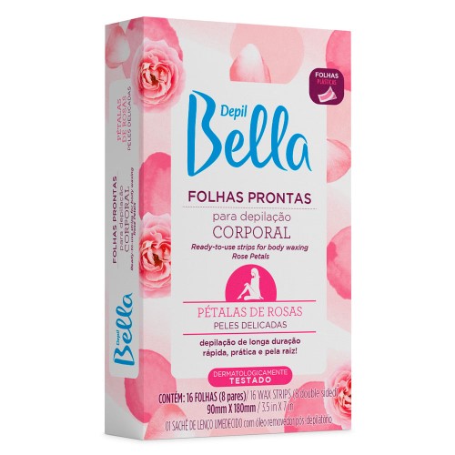 Folhas Prontas Depil Bella Pétalas De Rosas - Corporal - 16 Unidades