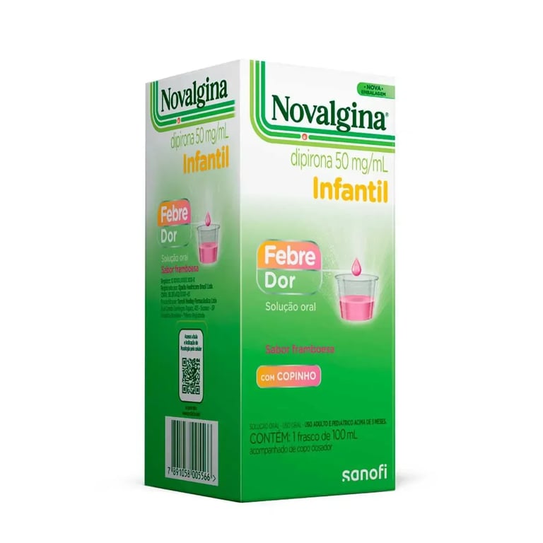 Novalgina 50mg/ml Solução Oral Framboesa 100ml - Copinho