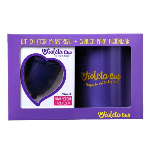 Violeta Cup Coletor Menstrual Kit Sport Tipo B + Caneca