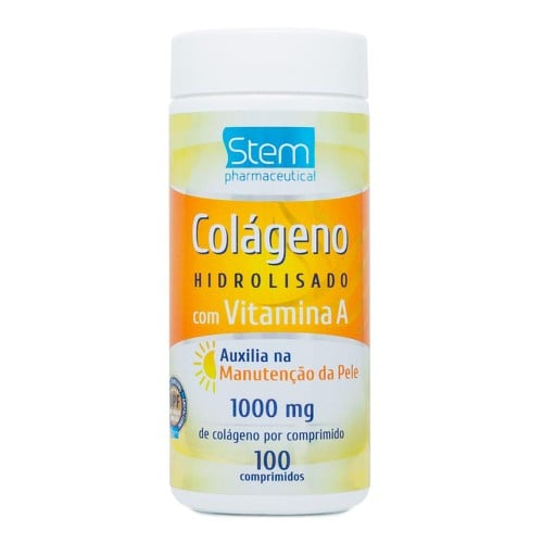 Colágeno Hidrolisado com Vitamina A 1000mg Stem com 100 comprimidos