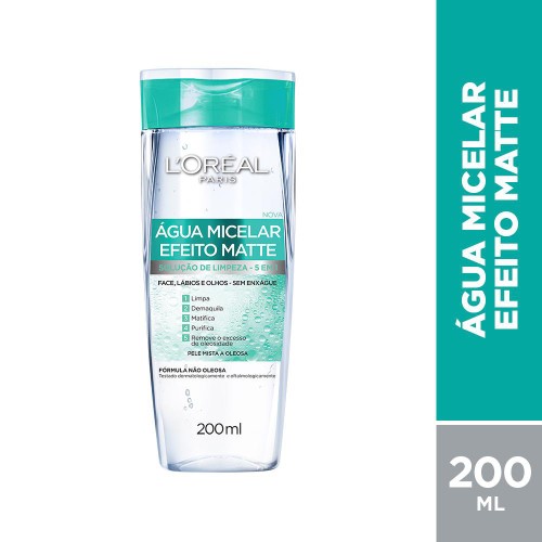 Água Micelar LÓreal Paris Efeito Matte 200ml