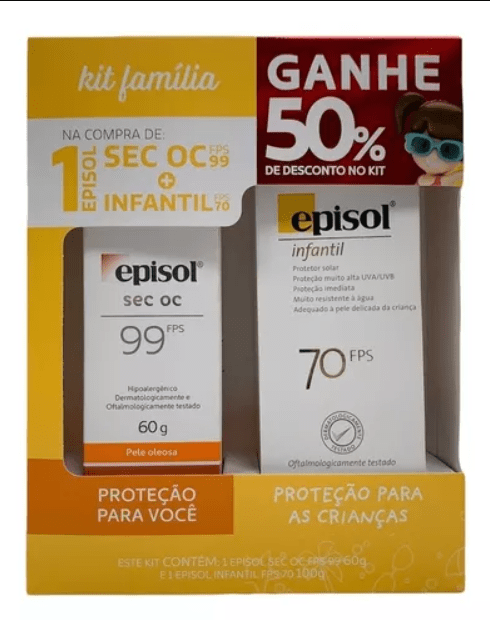 Mantecorp Skincare Kit Familia Episol – Protetor solar 99 FPS + Protetor Solar Infantil 70FPS