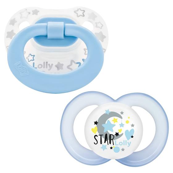 Chupeta Lolly Star Dia E Noite Silicone T2 Masculino