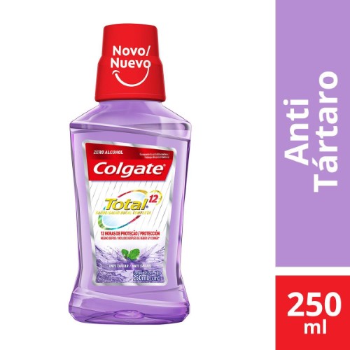 Enxaguante Antisséptico Bucal Colgate Total 12 Antitártaro com 250ml