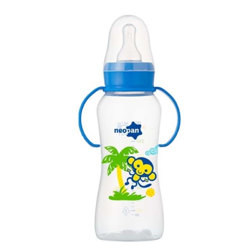 Mamadeira com Alça Neopan Bico Convencional Azul 250ml