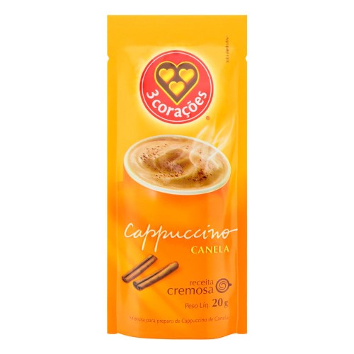 Cappuccino 3 Corações Canela Sachê com 20g