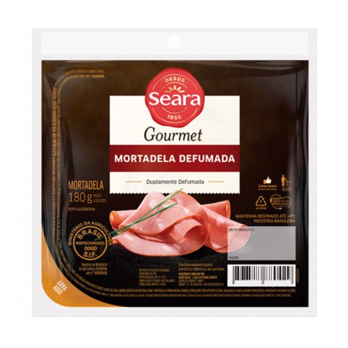 Mortadela Defumada Seara Gourmet Fatiada 180g