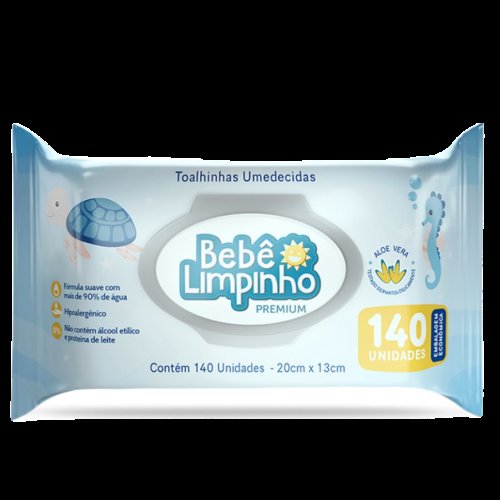 Toalha Umedecida Bebê Limpinho Premium 140 Unidades