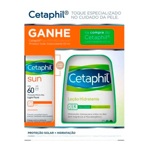 Cetaphil Loção Hidratante 473ml e Ganhe Cetaphil Sun Antioxidante com Cor FPS 60 Light Fluid 50ml