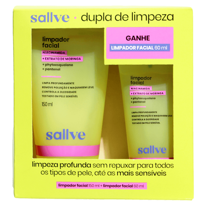 Kit Limpador Facial Sallve 150ml + 60ml