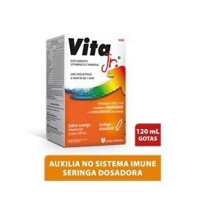 Suplemento Vitamínico-Mineral Vita Jr Sabor Laranja Solução com 120ml