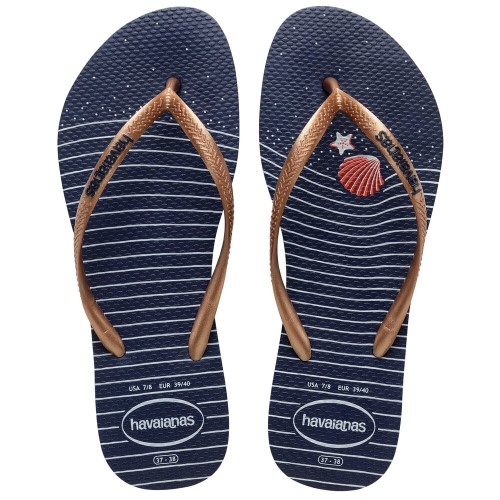 Sandálias Havaianas Slim Nautical Marinho/Rose 39/40