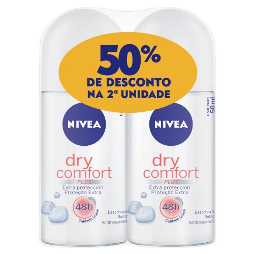 Desodorante Nivea Roll On Dry Confort 50ml 2 unidades